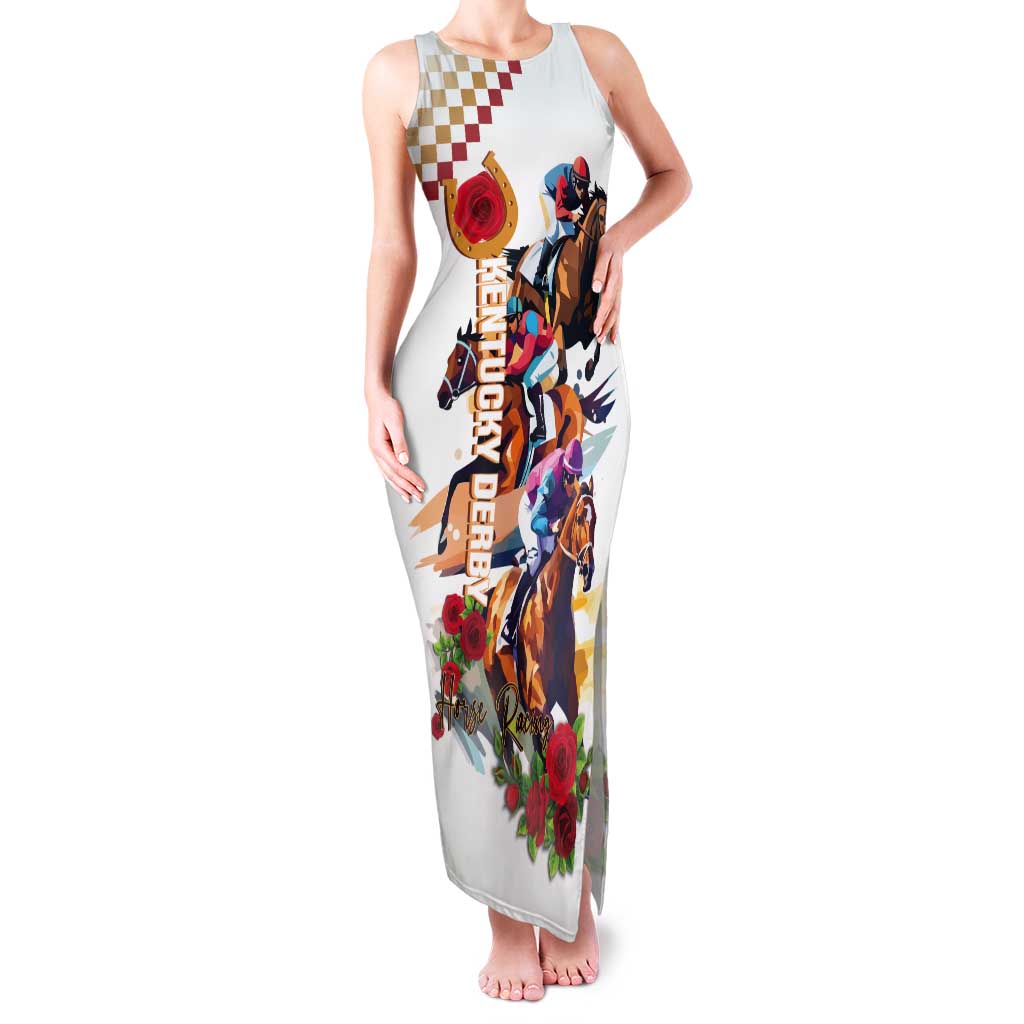 Kentucky Horse Racing Tank Maxi Dress 2025 Happy 151st Anniversary With Roses LT14