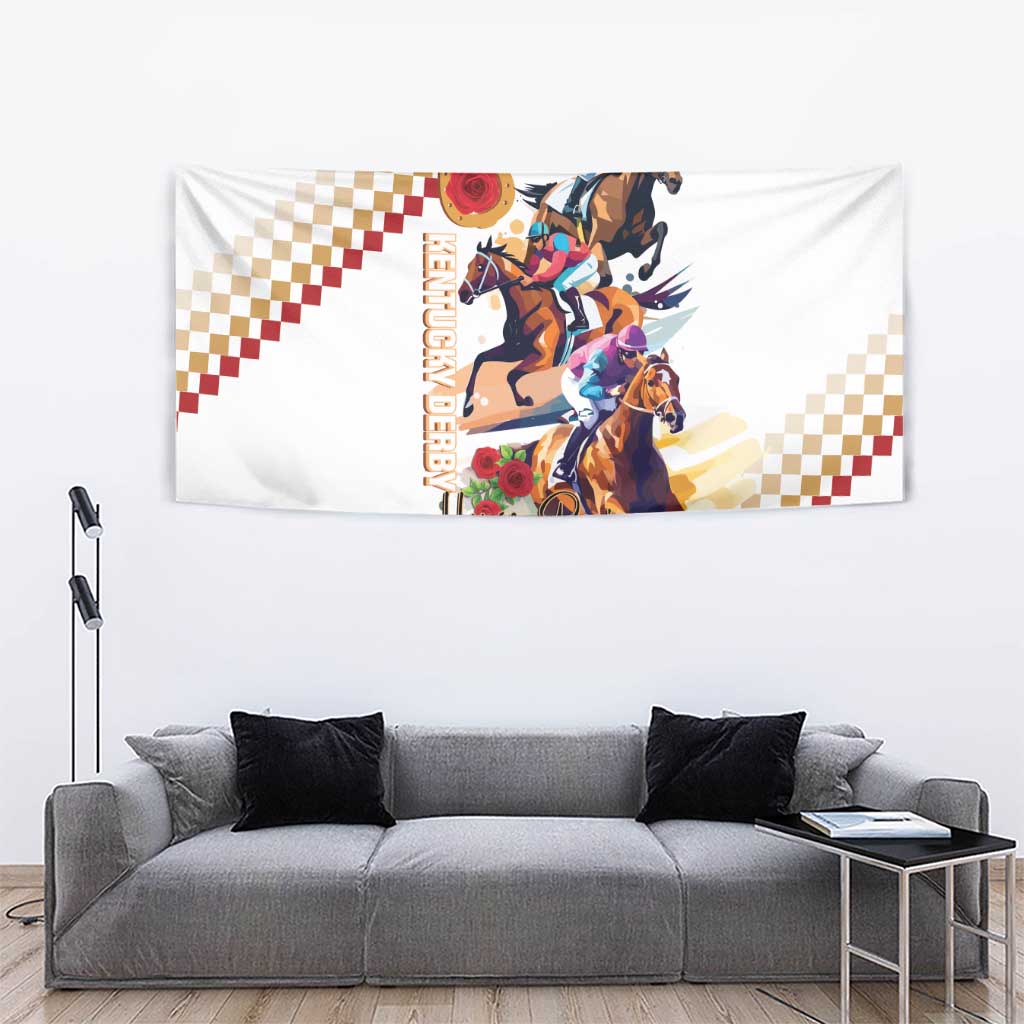 Kentucky Horse Racing Tapestry 2025 Happy 151st Anniversary With Roses LT14