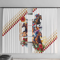 Kentucky Horse Racing Window Curtain 2025 Happy 151st Anniversary With Roses LT14