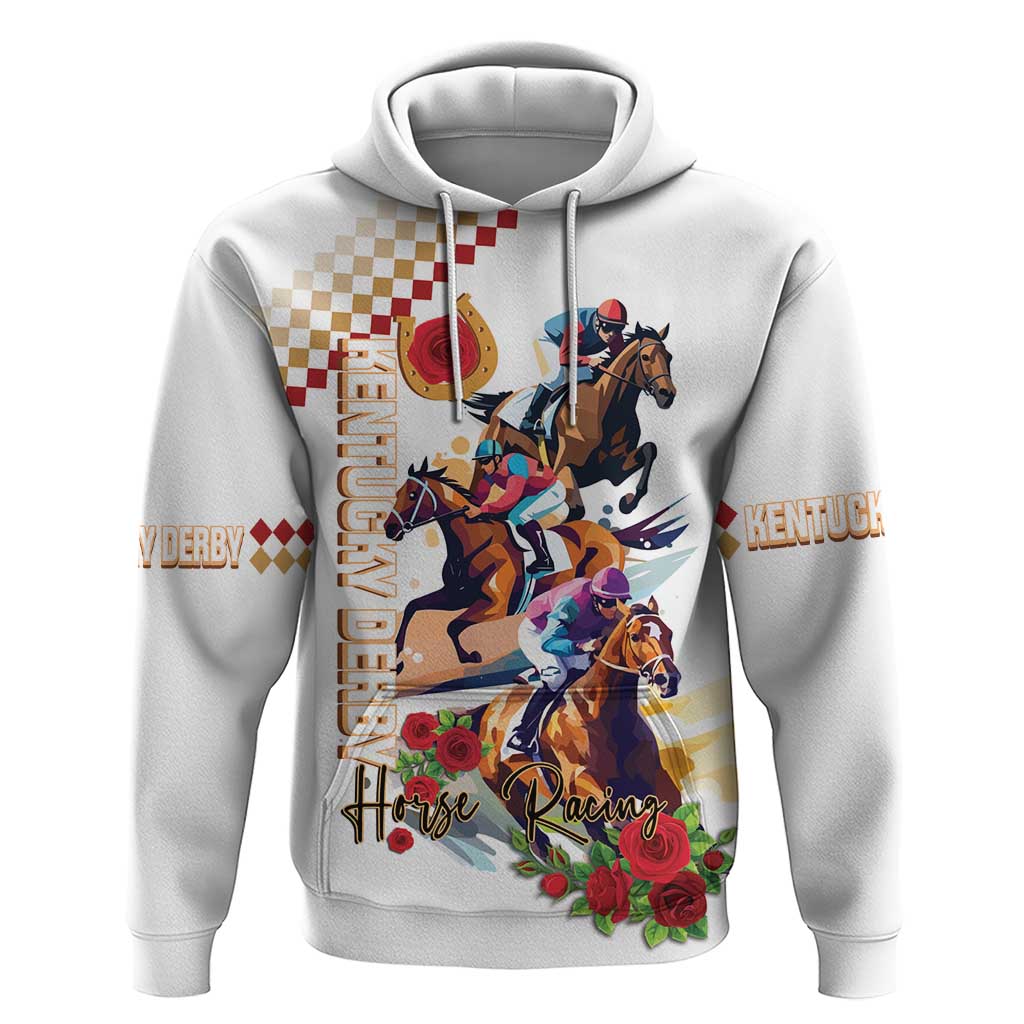 Kentucky Horse Racing Zip Hoodie 2025 Happy 151st Anniversary With Roses LT14