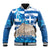 Personalised Greece Independence Day Baseball Jacket Acropolis Mix Laurel Branch - Wonder Print Shop