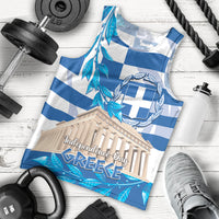 Personalised Greece Independence Day Men Tank Top Acropolis Mix Laurel Branch - Wonder Print Shop