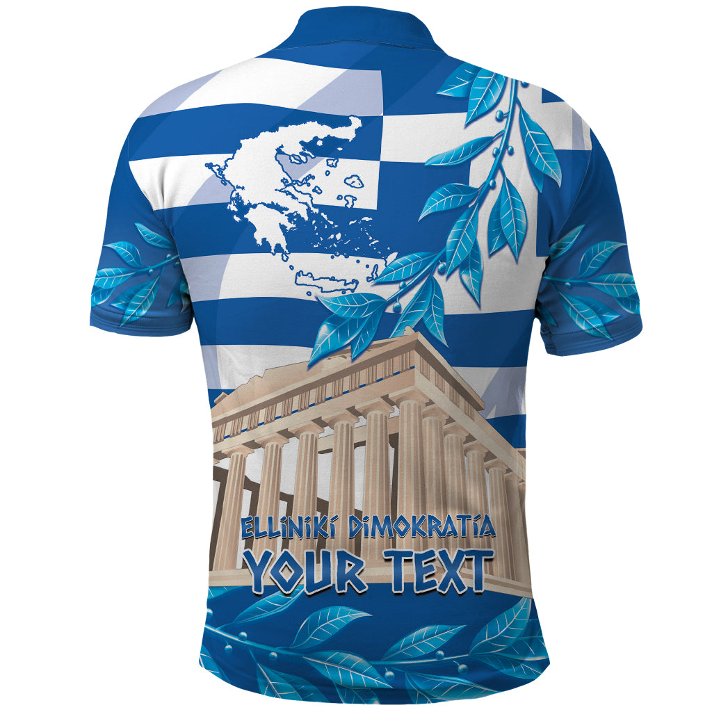 Personalised Greece Independence Day Polo Shirt Acropolis Mix Laurel Branch - Wonder Print Shop