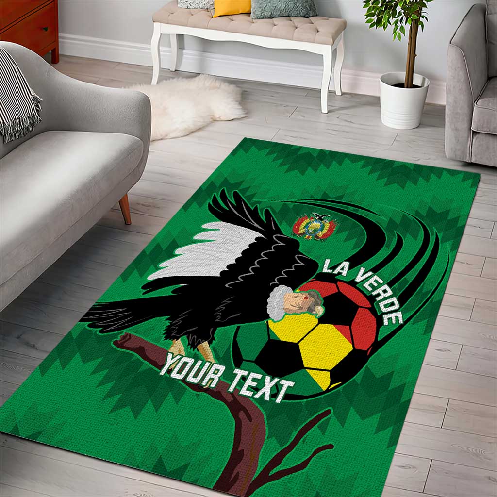 Custom Bolivia Football Area Rug Andean Condor Vamo La Verde