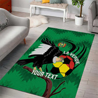 Custom Bolivia Football Area Rug Andean Condor Vamo La Verde