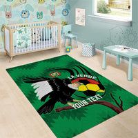 Custom Bolivia Football Area Rug Andean Condor Vamo La Verde