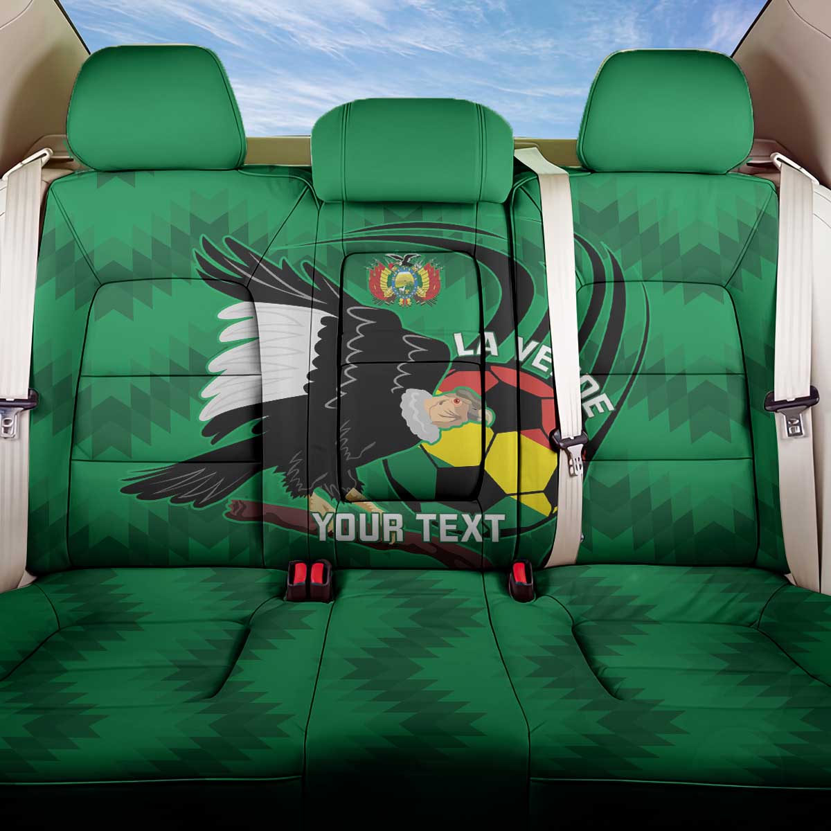 Custom Bolivia Football Back Car Seat Cover Andean Condor Vamo La Verde
