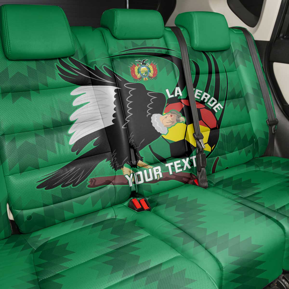 Custom Bolivia Football Back Car Seat Cover Andean Condor Vamo La Verde