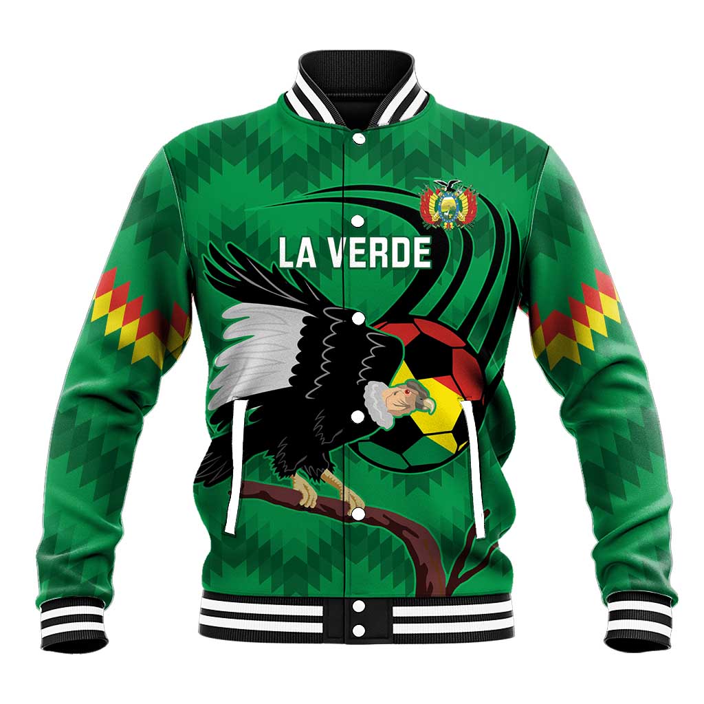 Custom Bolivia Football Baseball Jacket Andean Condor Vamo La Verde