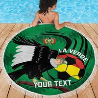 Custom Bolivia Football Beach Blanket Andean Condor Vamo La Verde