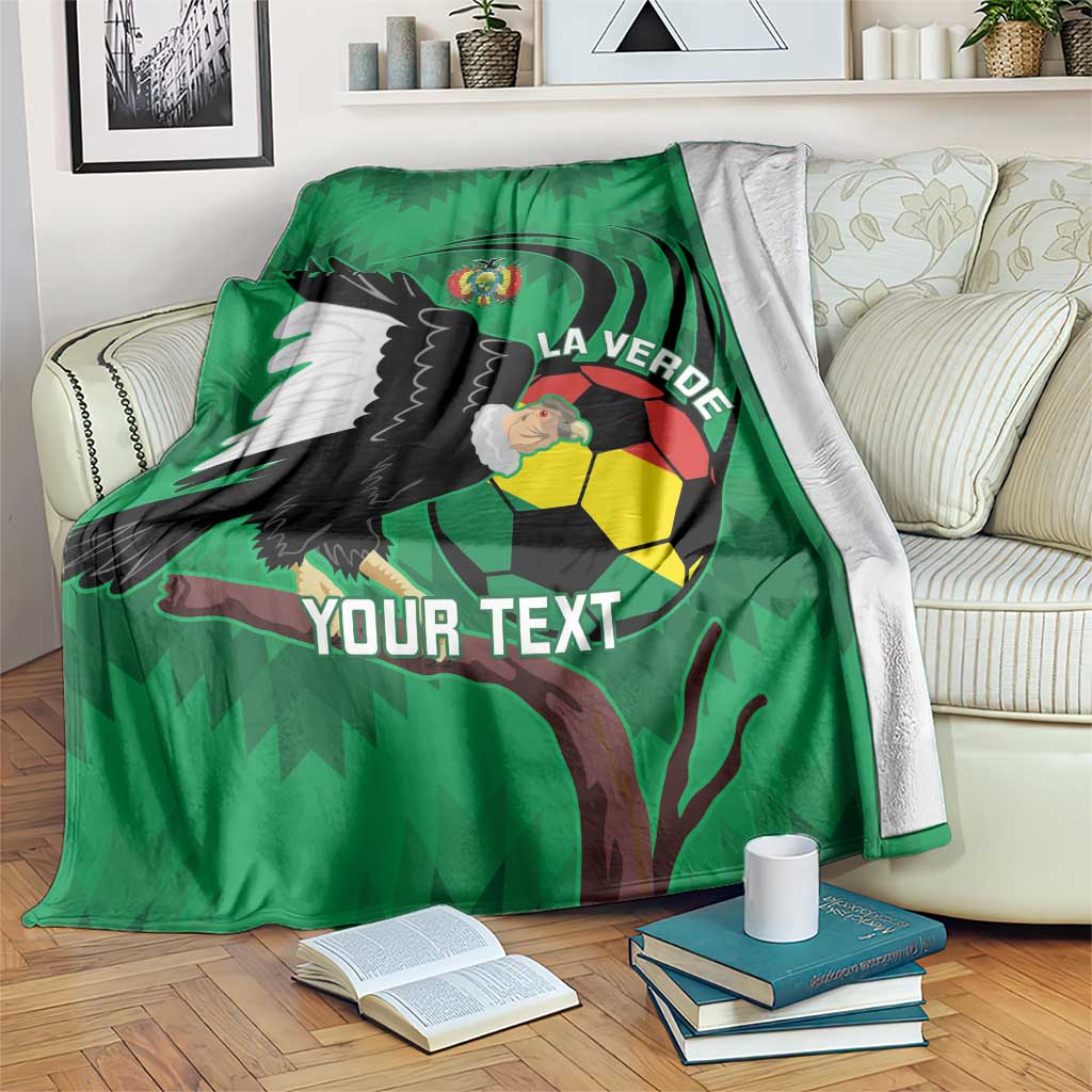Custom Bolivia Football Blanket Andean Condor Vamo La Verde