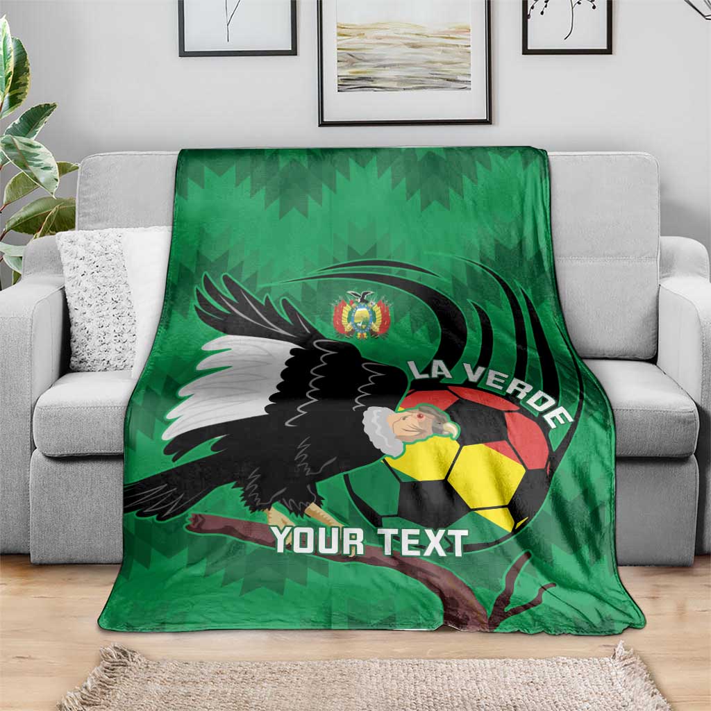 Custom Bolivia Football Blanket Andean Condor Vamo La Verde