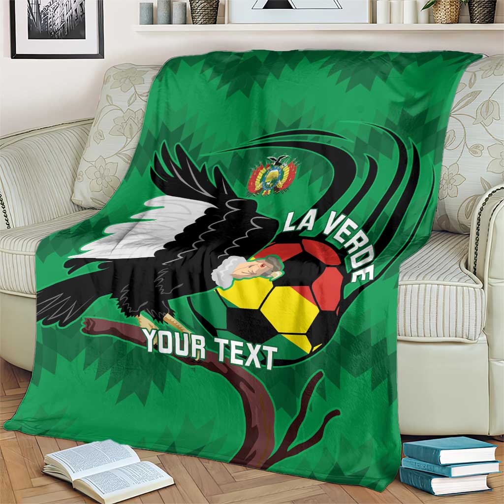 Custom Bolivia Football Blanket Andean Condor Vamo La Verde