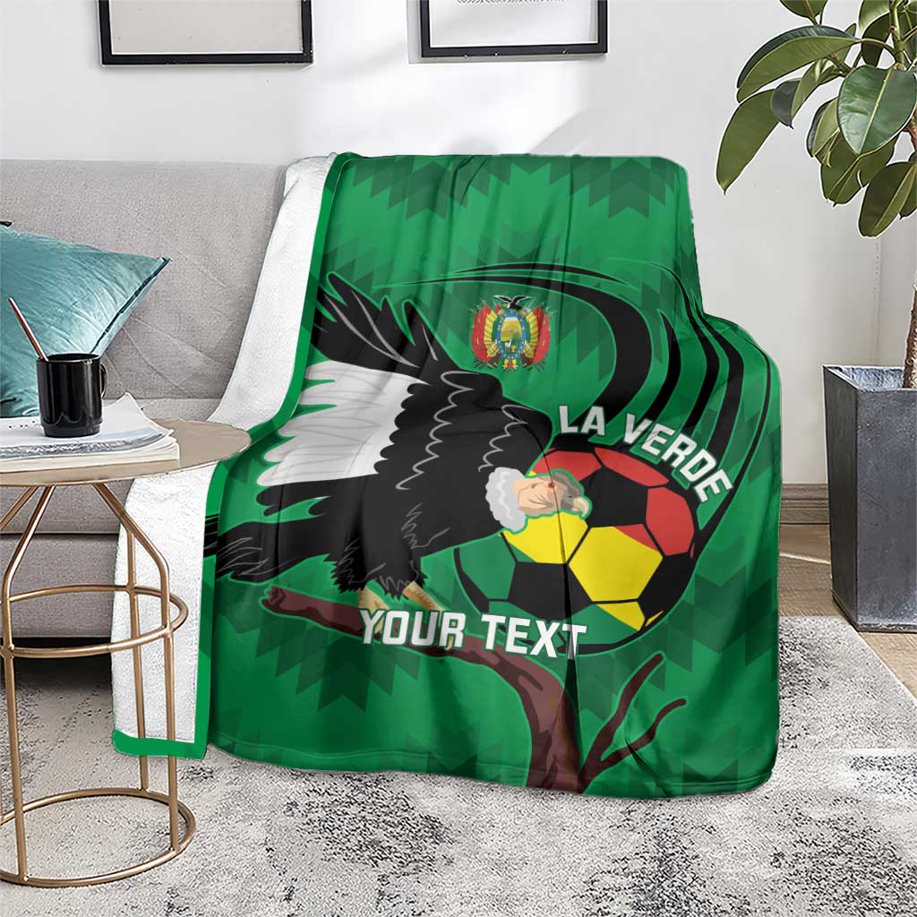 Custom Bolivia Football Blanket Andean Condor Vamo La Verde