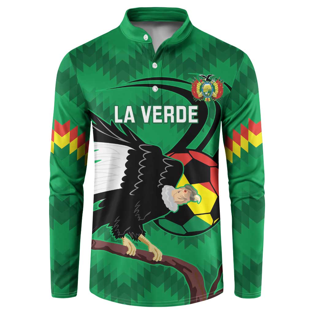 Custom Bolivia Football Button Sweatshirt Andean Condor Vamo La Verde
