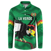 Custom Bolivia Football Button Sweatshirt Andean Condor Vamo La Verde