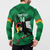 Custom Bolivia Football Button Sweatshirt Andean Condor Vamo La Verde