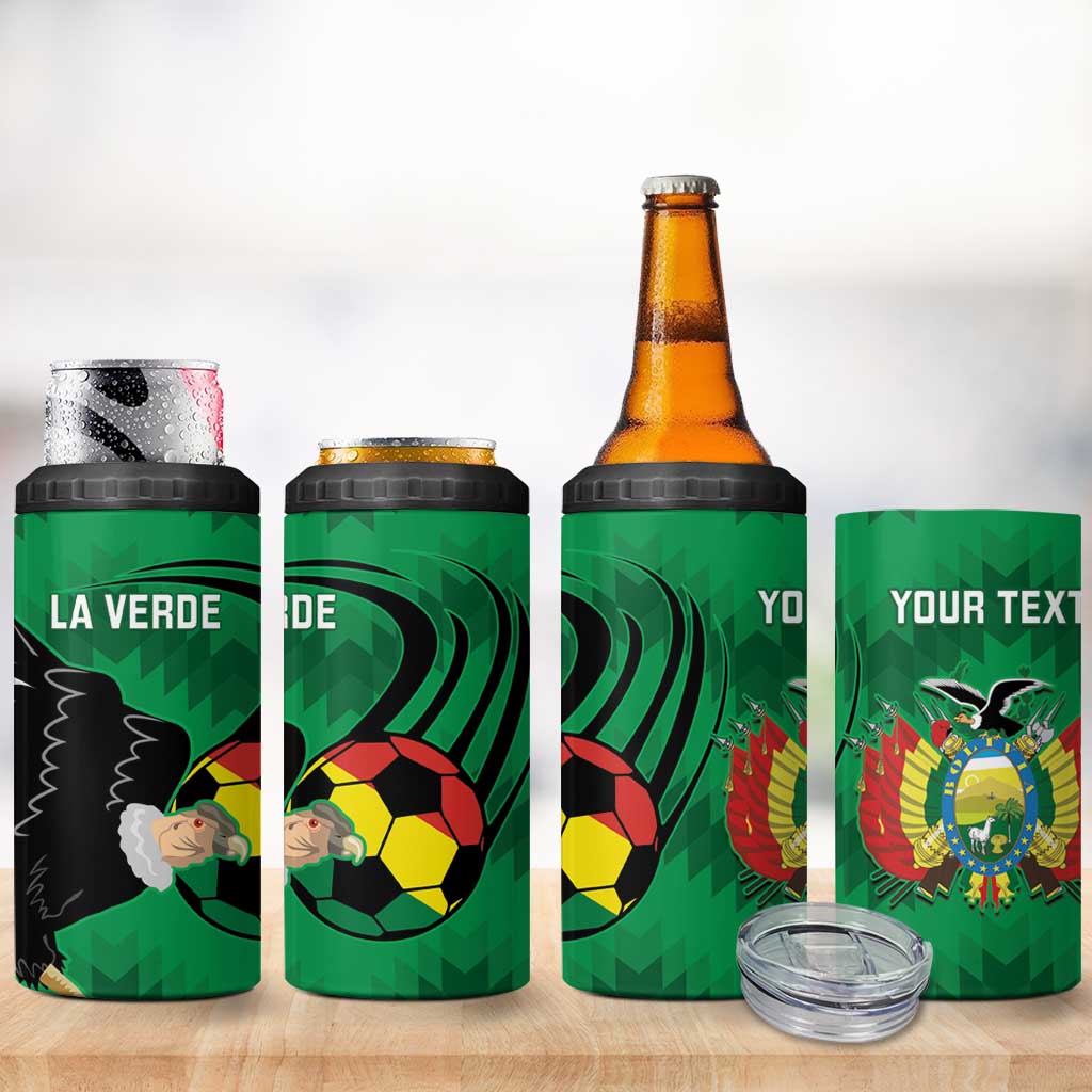 Custom Bolivia Football 4 in 1 Can Cooler Tumbler Andean Condor Vamo La Verde