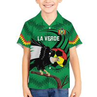 Custom Bolivia Football Family Matching Long Sleeve Bodycon Dress and Hawaiian Shirt Andean Condor Vamo La Verde