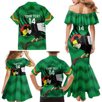 Custom Bolivia Football Family Matching Mermaid Dress and Hawaiian Shirt Andean Condor Vamo La Verde