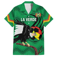 Custom Bolivia Football Family Matching Off The Shoulder Long Sleeve Dress and Hawaiian Shirt Andean Condor Vamo La Verde