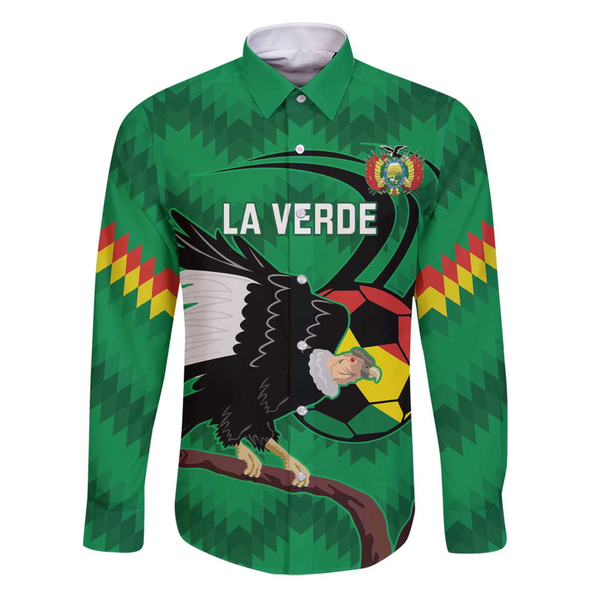 Custom Bolivia Football Family Matching Off The Shoulder Long Sleeve Dress and Hawaiian Shirt Andean Condor Vamo La Verde