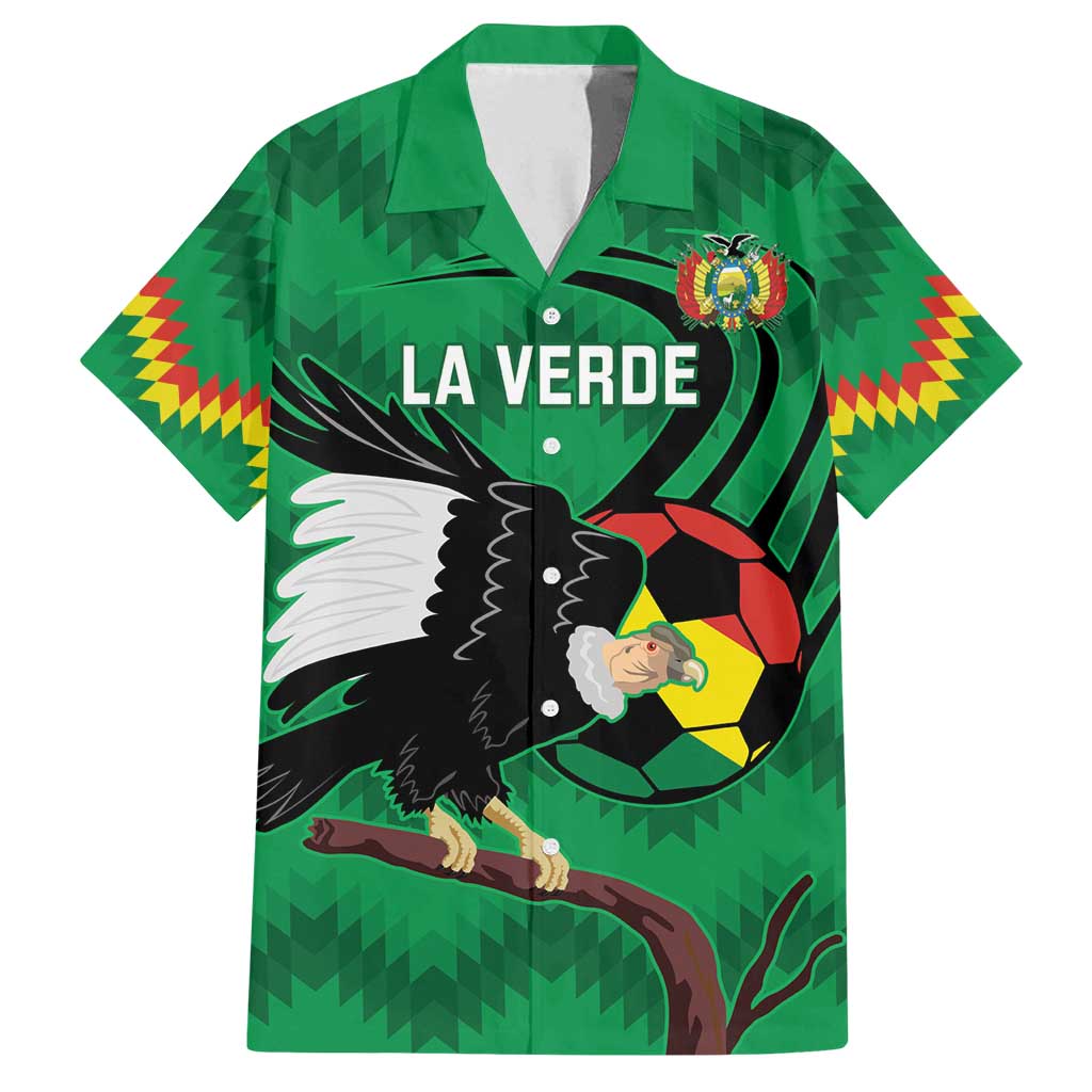 Custom Bolivia Football Family Matching Puletasi and Hawaiian Shirt Andean Condor Vamo La Verde