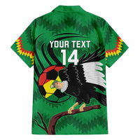 Custom Bolivia Football Family Matching Short Sleeve Bodycon Dress and Hawaiian Shirt Andean Condor Vamo La Verde