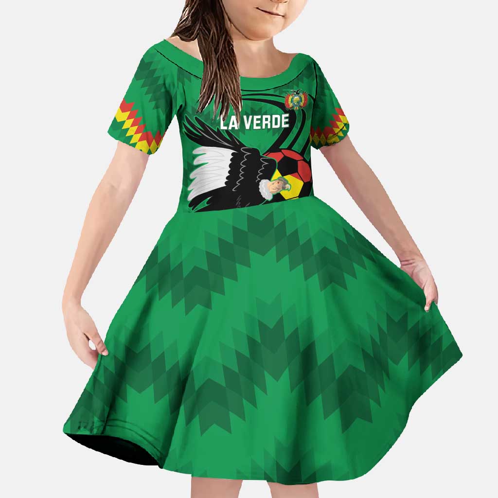 Custom Bolivia Football Family Matching Summer Maxi Dress and Hawaiian Shirt Andean Condor Vamo La Verde