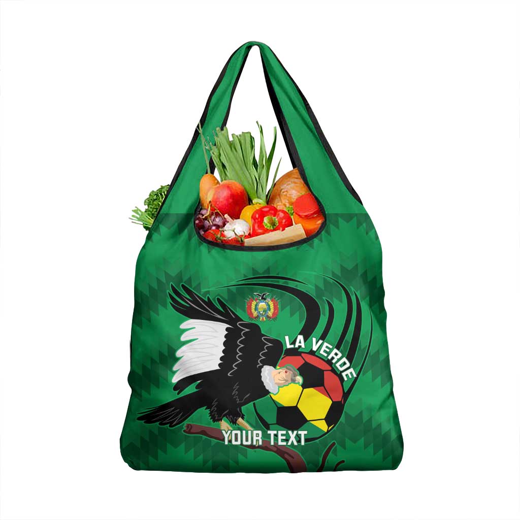Custom Bolivia Football Grocery Bag Andean Condor Vamo La Verde