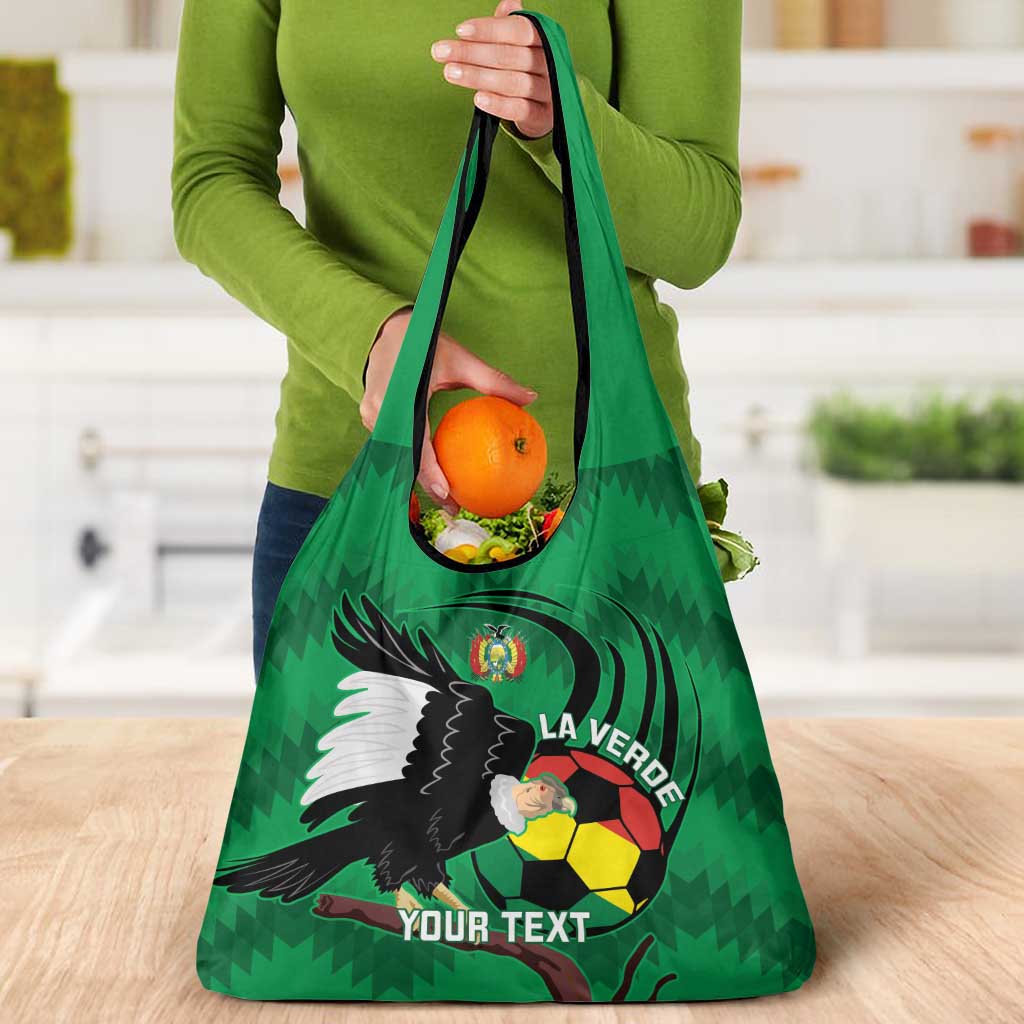 Custom Bolivia Football Grocery Bag Andean Condor Vamo La Verde