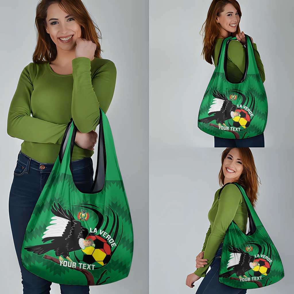 Custom Bolivia Football Grocery Bag Andean Condor Vamo La Verde