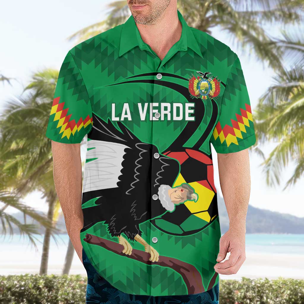 Custom Bolivia Football Hawaiian Shirt Andean Condor Vamo La Verde