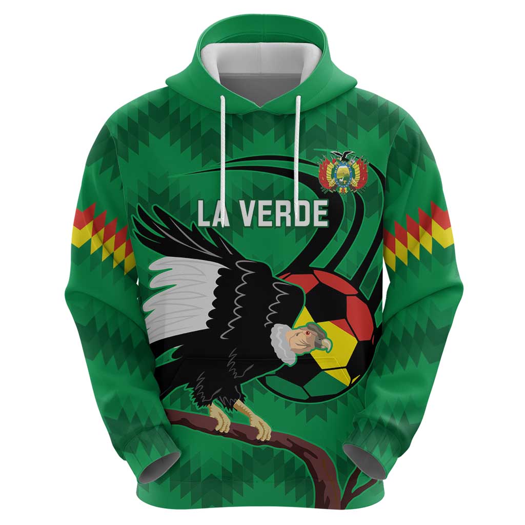 Custom Bolivia Football Hoodie Andean Condor Vamo La Verde
