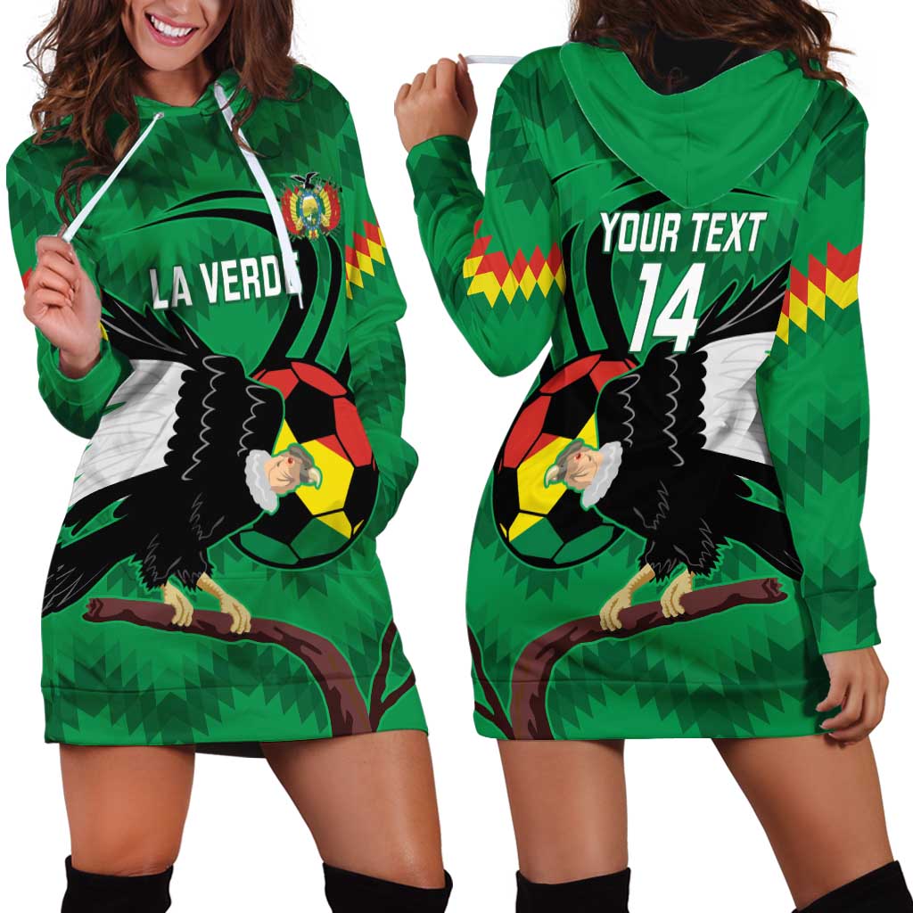 Custom Bolivia Football Hoodie Dress Andean Condor Vamo La Verde