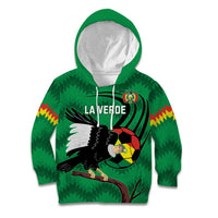 Custom Bolivia Football Kid Hoodie Andean Condor Vamo La Verde