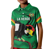 Custom Bolivia Football Kid Polo Shirt Andean Condor Vamo La Verde