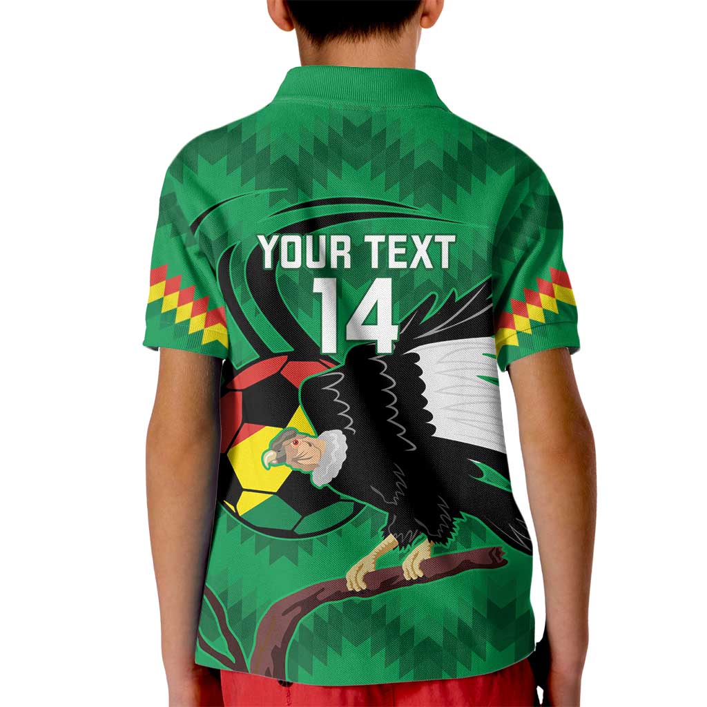 Custom Bolivia Football Kid Polo Shirt Andean Condor Vamo La Verde