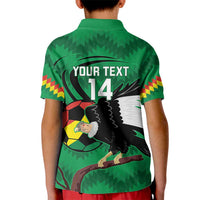 Custom Bolivia Football Kid Polo Shirt Andean Condor Vamo La Verde