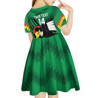 Custom Bolivia Football Kid Short Sleeve Dress Andean Condor Vamo La Verde