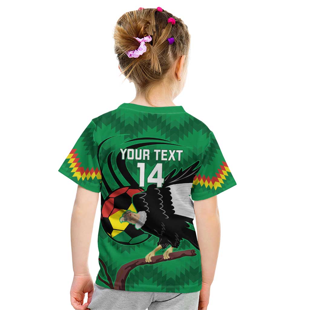 Custom Bolivia Football Kid T Shirt Andean Condor Vamo La Verde