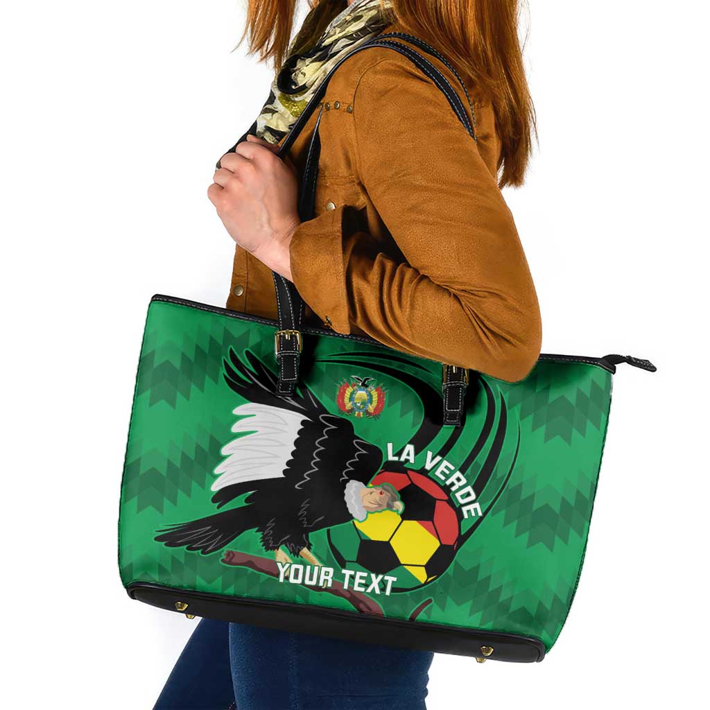 Custom Bolivia Football Leather Tote Bag Andean Condor Vamo La Verde