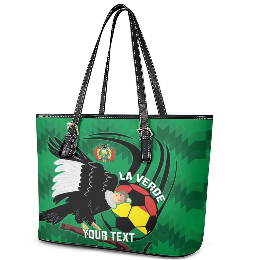 Custom Bolivia Football Leather Tote Bag Andean Condor Vamo La Verde