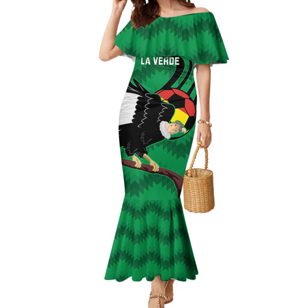 Custom Bolivia Football Mermaid Dress Andean Condor Vamo La Verde