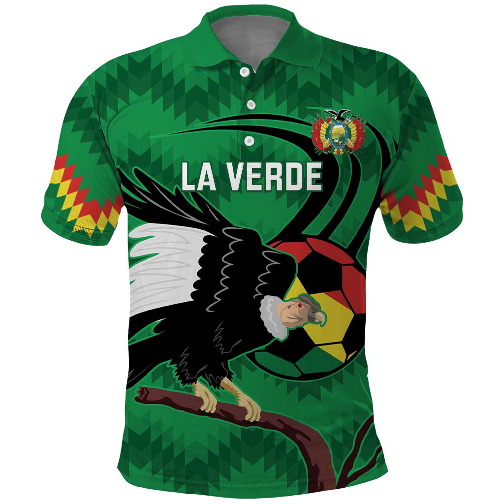 Custom Bolivia Football Polo Shirt Andean Condor Vamo La Verde