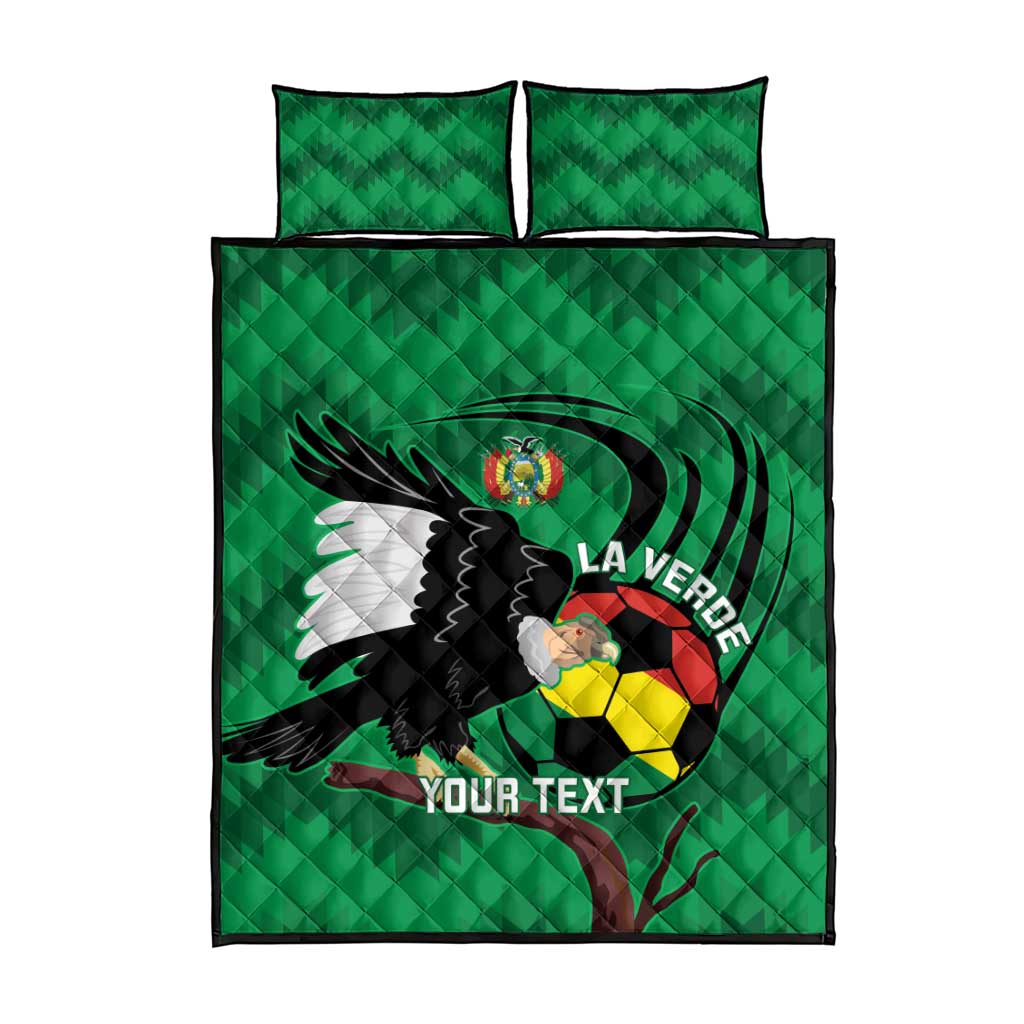 Custom Bolivia Football Quilt Bed Set Andean Condor Vamo La Verde