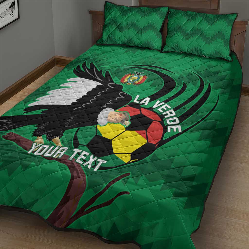 Custom Bolivia Football Quilt Bed Set Andean Condor Vamo La Verde