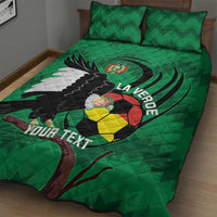 Custom Bolivia Football Quilt Bed Set Andean Condor Vamo La Verde