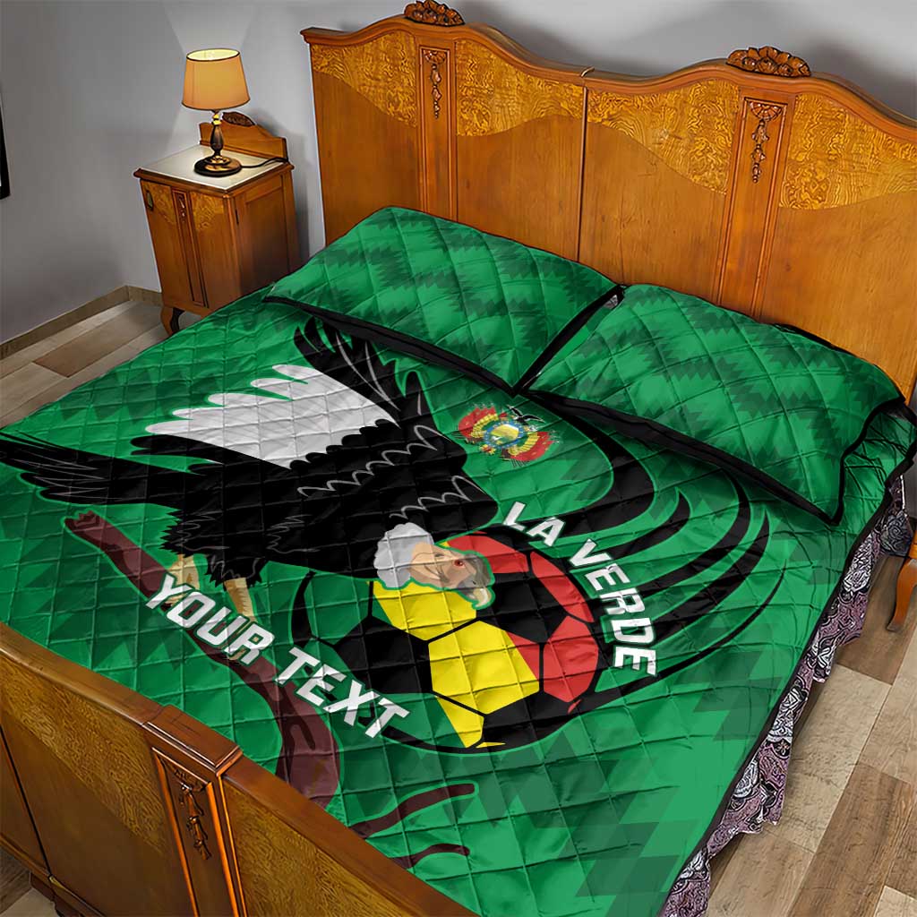Custom Bolivia Football Quilt Bed Set Andean Condor Vamo La Verde