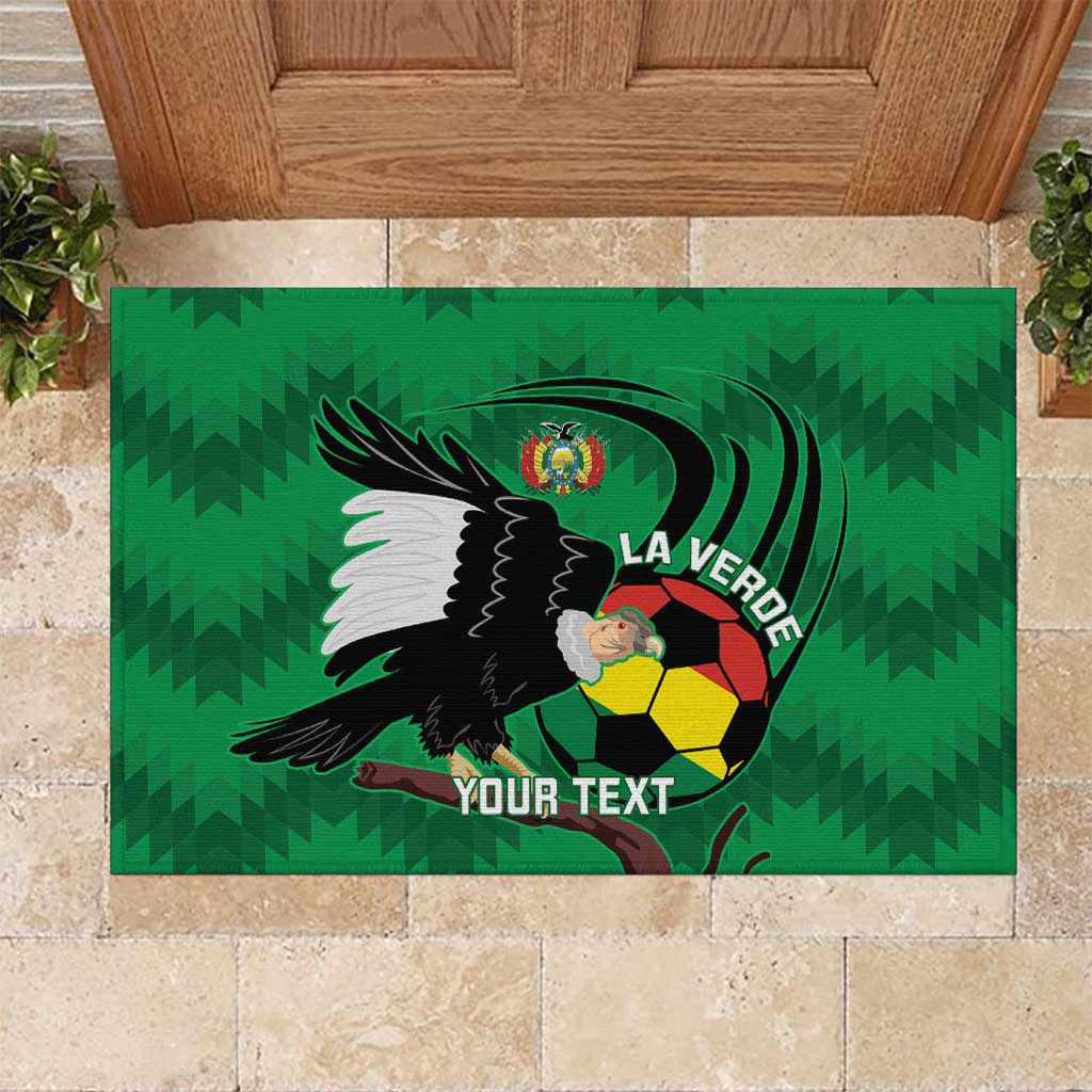 Custom Bolivia Football Rubber Doormat Andean Condor Vamo La Verde